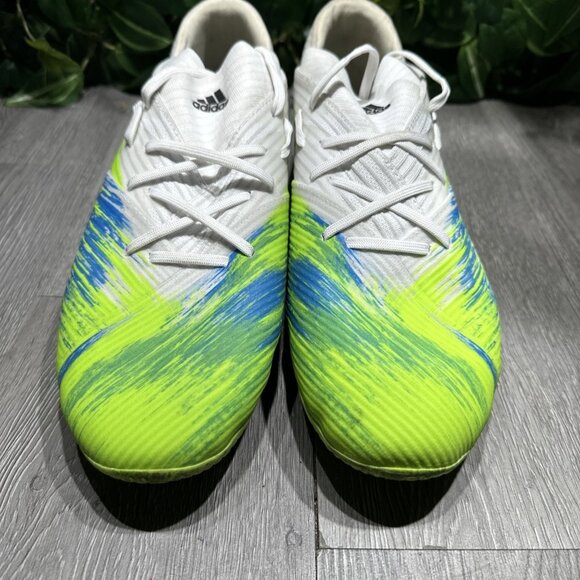 Adidas Nemeziz 19.2 FG (EG7220) White/ Black/Green Men\'s Soccer Cleats Size 12 main image 5
